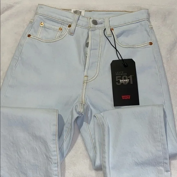 WOMEN’S PREMIUM LEVIS 501 SKINNY HIGH RISE LIGHT WASH SIZE 25
